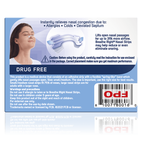 Breathe Right® Nasal Strips Sensitive Clear